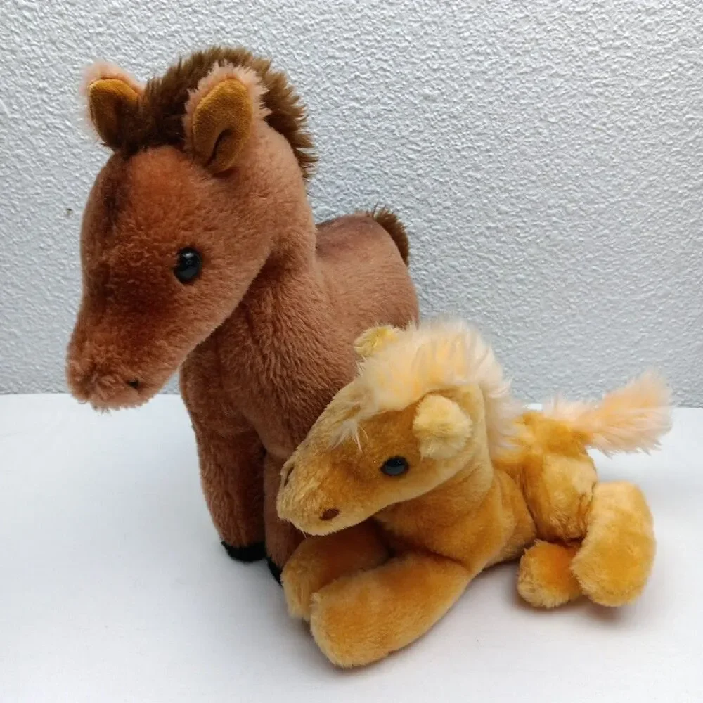 Dakin 1975 Charlie Horse & 1978 Golden Laying Colt  Plush Stuffed Animals Lot